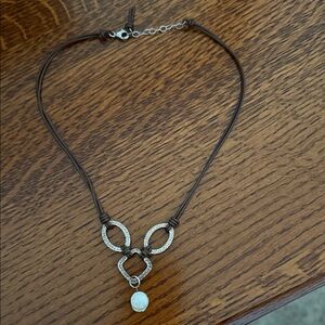 Elegant Brown Necklace with Silver Accents